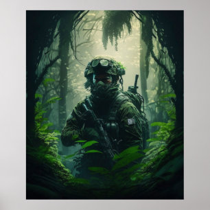 Poster Kunst Militair Soldaat