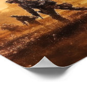 Poster Kunst Militaire Actie Scène (Hoek)