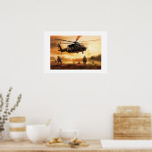 Poster Kunst Militaire Actie Scène (Keuken)