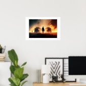 Poster Kunst Militaire Actie Scène (Thuiskantoor)