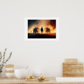 Poster Kunst Militaire Actie Scène (Keuken)