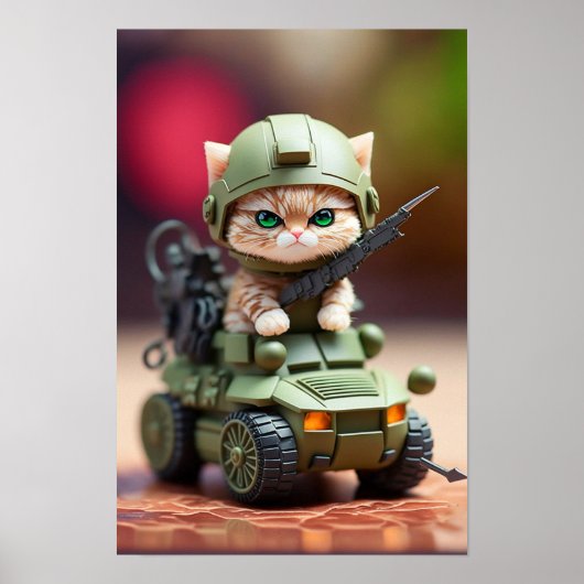 Poster Kunst Militaire Kat (Voorkant)