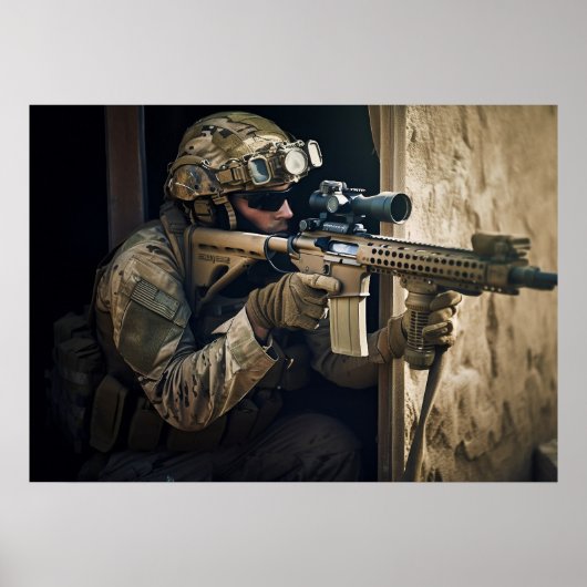 Poster Kunst Soldaat (Voorkant)