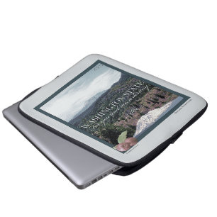 Poster Kunst van de staat Washington Laptop Sleeve