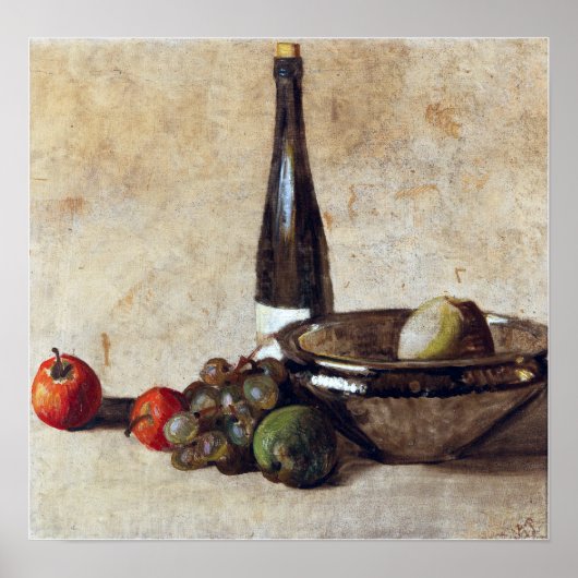 Poster Kurt Schwitters Still Life with Wine Bottle (Devant)