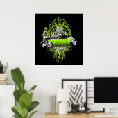 Poster Kustom Striping et un 32 sur Black (Bureau à domicile)