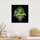 Poster Kustom Striping et un 32 sur Black (Cuisine)
