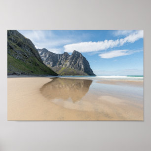Poster Kvalvika Lofoten Norvège