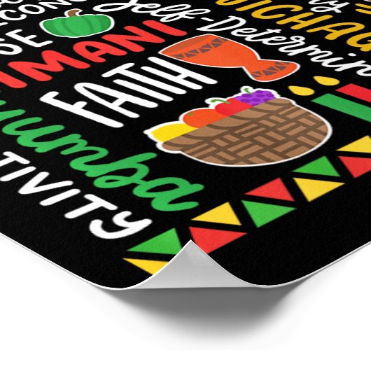 Poster Kwanzaa African American Kinara 7 Principes Celeb (Coin)
