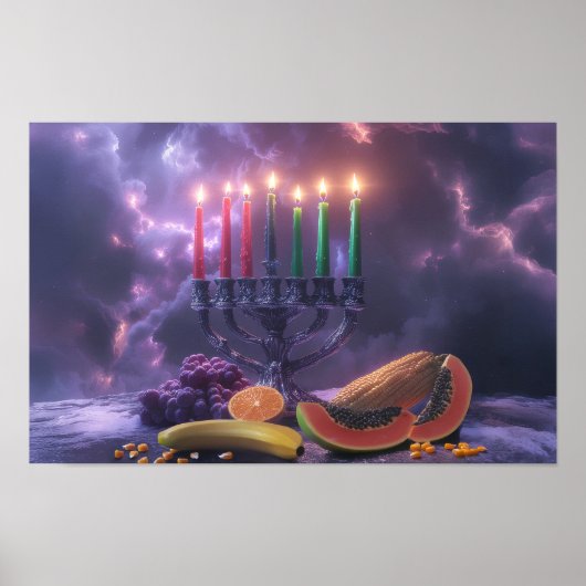 POSTER KWANZAA - KINARA - MISHUMAA SABA - (Devant)