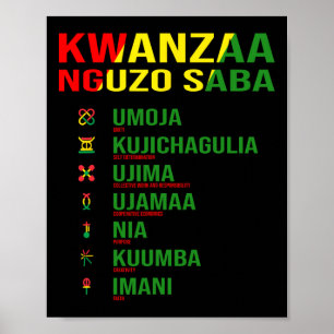 Poster Kwanzaa - Nguzo Saba - La conception des sept prin