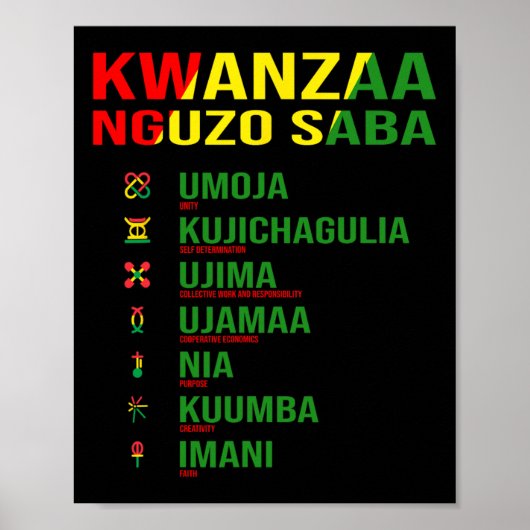 Poster Kwanzaa - Nguzo Saba - La conception des sept prin (Devant)