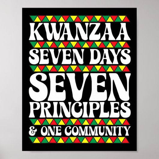 Poster Kwanzaa Sept Jours Sept Principes Une Communauté (Devant)