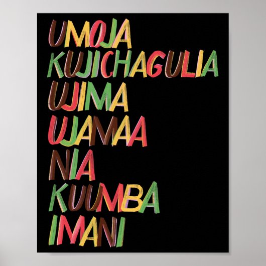 Poster Kwanzaa - Sept principes (Devant)