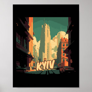Poster Kyiv Rétro Ukraine Vintage Voyage Kyivan Voyage