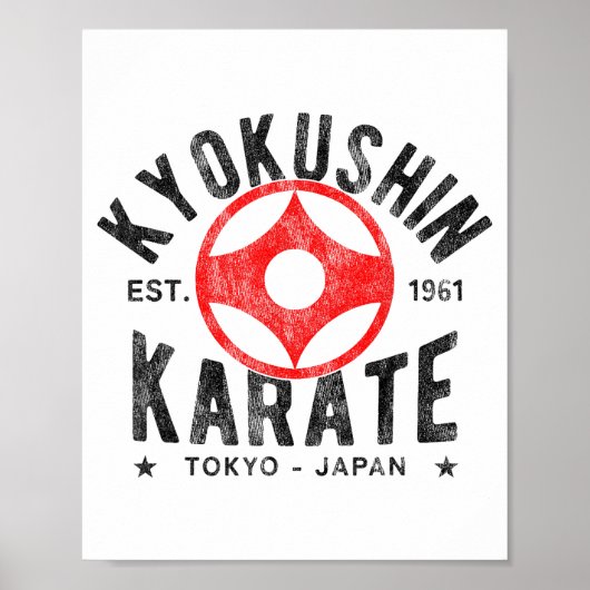 Poster Kyokushin Karate Do Martial Arts Japan Tokyo Vinta (Devant)