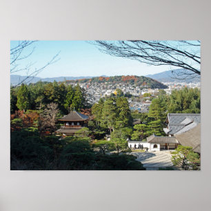 Poster Kyoto & Ginkaku-ji temple, Japon