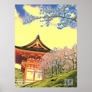 Poster Kyoto Japon Cherry Blossom photographie de voyage