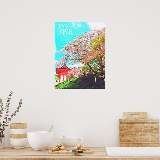 Poster Kyoto Japon Cherry Blossom photographie de voyage (Cuisine)