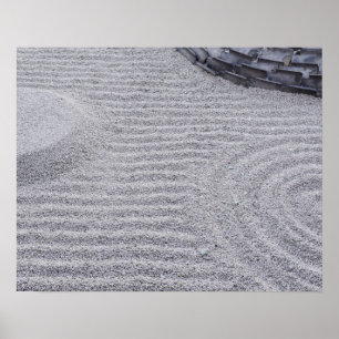 Poster Kyoto, Temple Kodai-ji, Motifs de sable brut