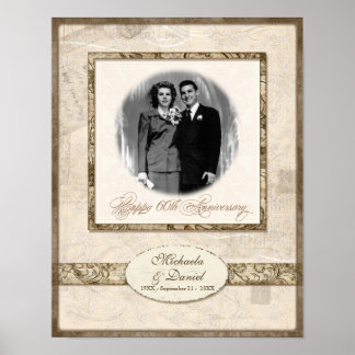 Poster L744 11x14 60e anniversaire Personnalisé avec phot