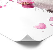 Poster L’adorable Gnome de Saint-Valentin aux coeurs rose (Coin)