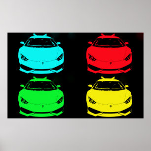 Poster ~L ambo Pop Art~ PERSONNALISER IT!