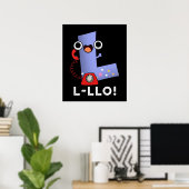 Poster L-llo Funny Lettre L Pun Dark BG (Bureau à domicile)