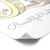 Poster L monogramme art Lucinda filles nom signifiant aff (Coin)