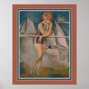 Poster La Baigneuse, Deauville ca 1920