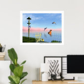 Poster La baigneuse d'Urk - La beauté balnéaire d'Urk (Bureau à domicile)