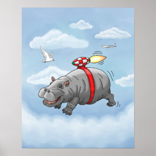 Poster La balade rapide de l'hippopotame en réacteur