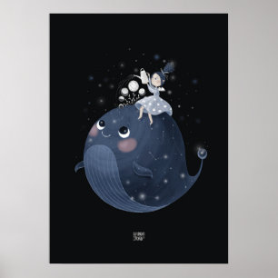 Poster LA BALEINE DE LA LUNE D'EAU par Alexandra Dikaia