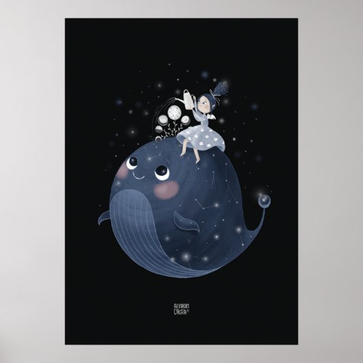 Poster LA BALEINE DE LA LUNE D'EAU par Alexandra Dikaia (Devant)