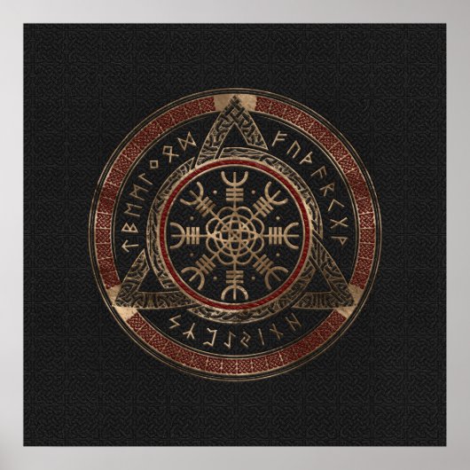 Poster La barre d'Awe Noir et Rouge Cuir et or (Devant)