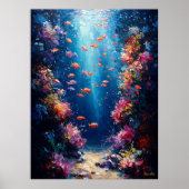 Poster La barrière de corail sous-marine dans le style im (Devant)