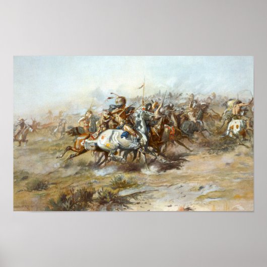 Poster La bataille de Custer Charles Marion Russell (Devant)