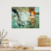 Poster La bataille de Manille Bay Guerre espagnole-améric (Cuisine)