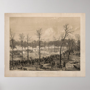 Poster La bataille de Shiloh par Alfred E. Mathews (1862)