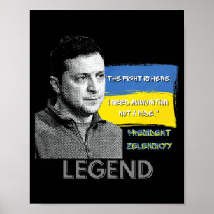 Poster La bataille est ici Le Président ukrainien Zelensk