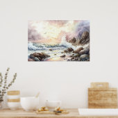 Poster La beauté de la mer au coucher du soleil (Cuisine)