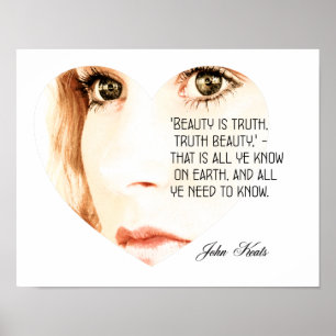 Poster La beauté est la vérité - John Keats - Art Print
