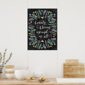 Poster La beauté fleurit | Citation de calligraphie du ta (Cuisine)