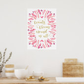 Poster La beauté fleurit | Devis de calligraphie de Faux  (Cuisine)