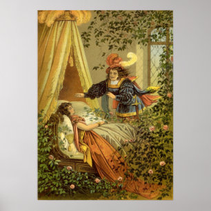 Poster La Belle au Bois Dormant Vintage, Contes de Fées V