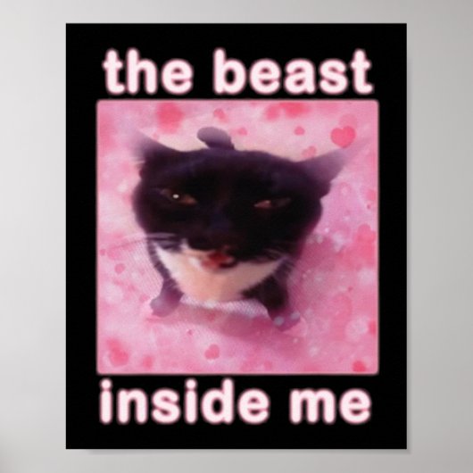 Poster La Bête En Moi Chat Drôle (Devant)