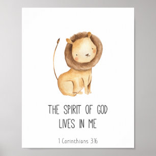 Poster La Bible Enfant Verse L'Esprit de Dieu vit en moi