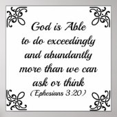 Poster La Bible Ephésienne Dieu est capable de faire exce (Devant)