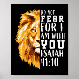 Poster La Bible Religieuse Chrétienne Verse Dit Lion Peur