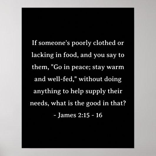 Poster La Bible Verse James 2:15 - 16 (Devant)